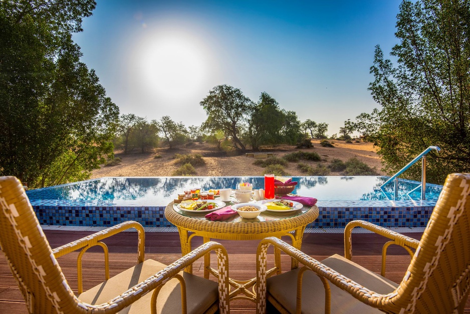 The Ritz-Carlton Ras Al Khaimah, Al Wadi Desert Hotel Al Khaimah Tented Villa Breakfast Pool