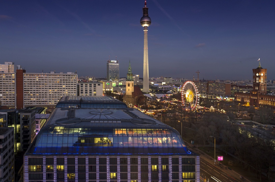 Radisson Blu Berlin Night Aerial