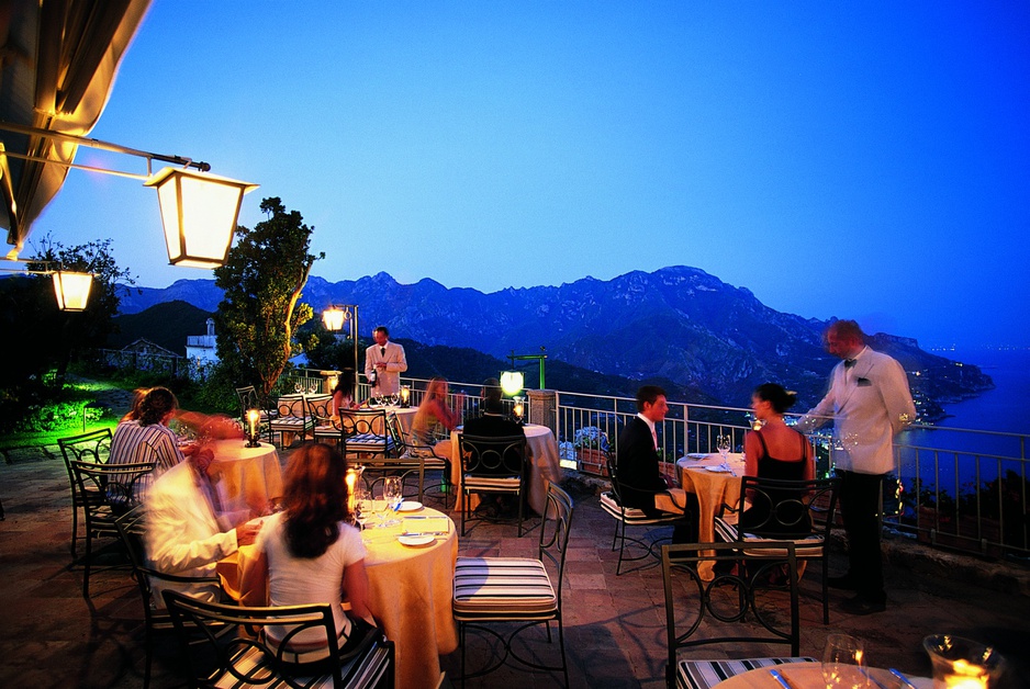 Evening dining on the terrace