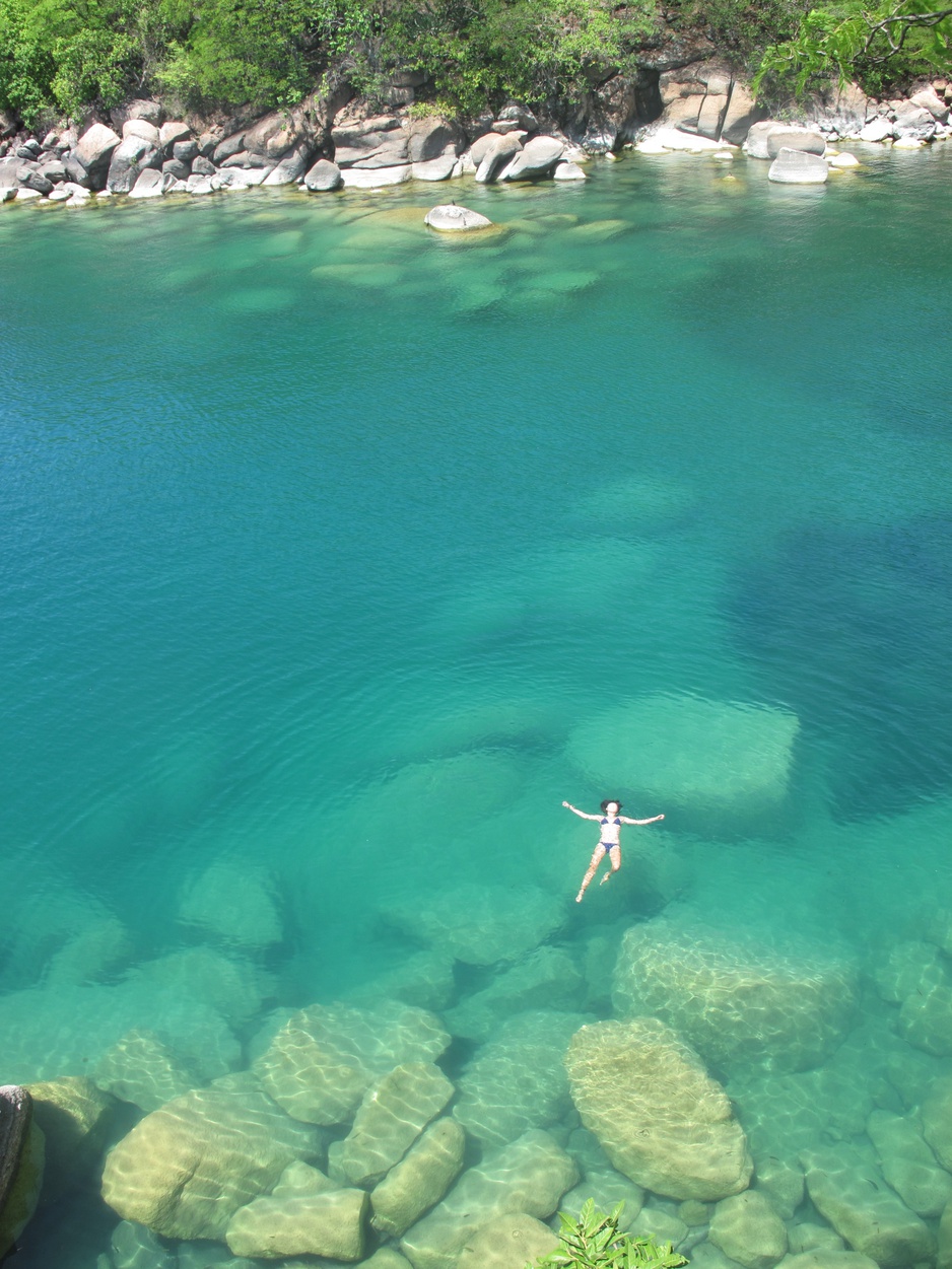 Mumbo Island girl floating in the water