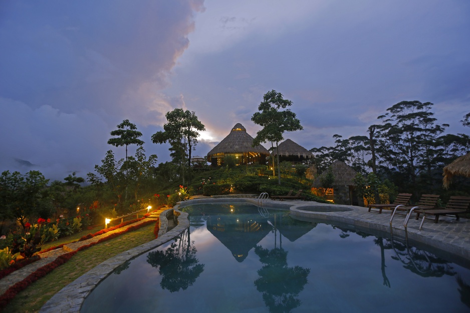 98 Acres Resort & Spa Pool Night View