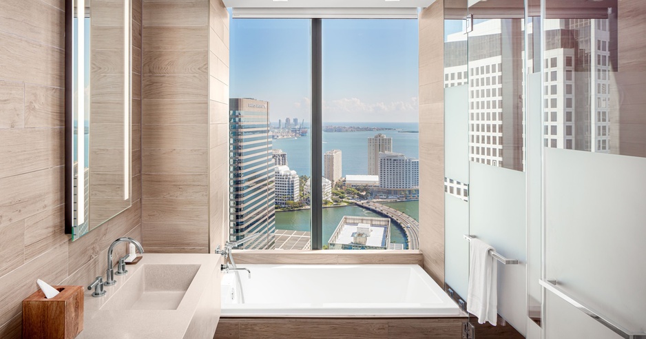 EAST Miami Hotel Bathroom With Ocean View