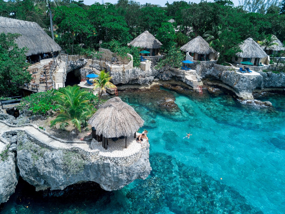 Rockhouse Hotel Thatched-Roofed Cliffside Villas