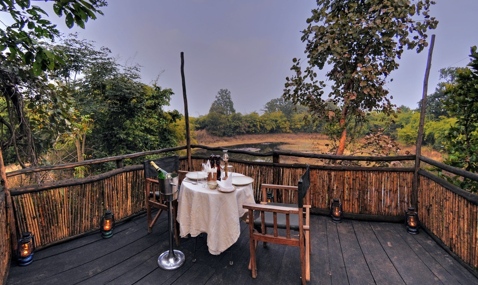 Romantic balcony with view on the nature