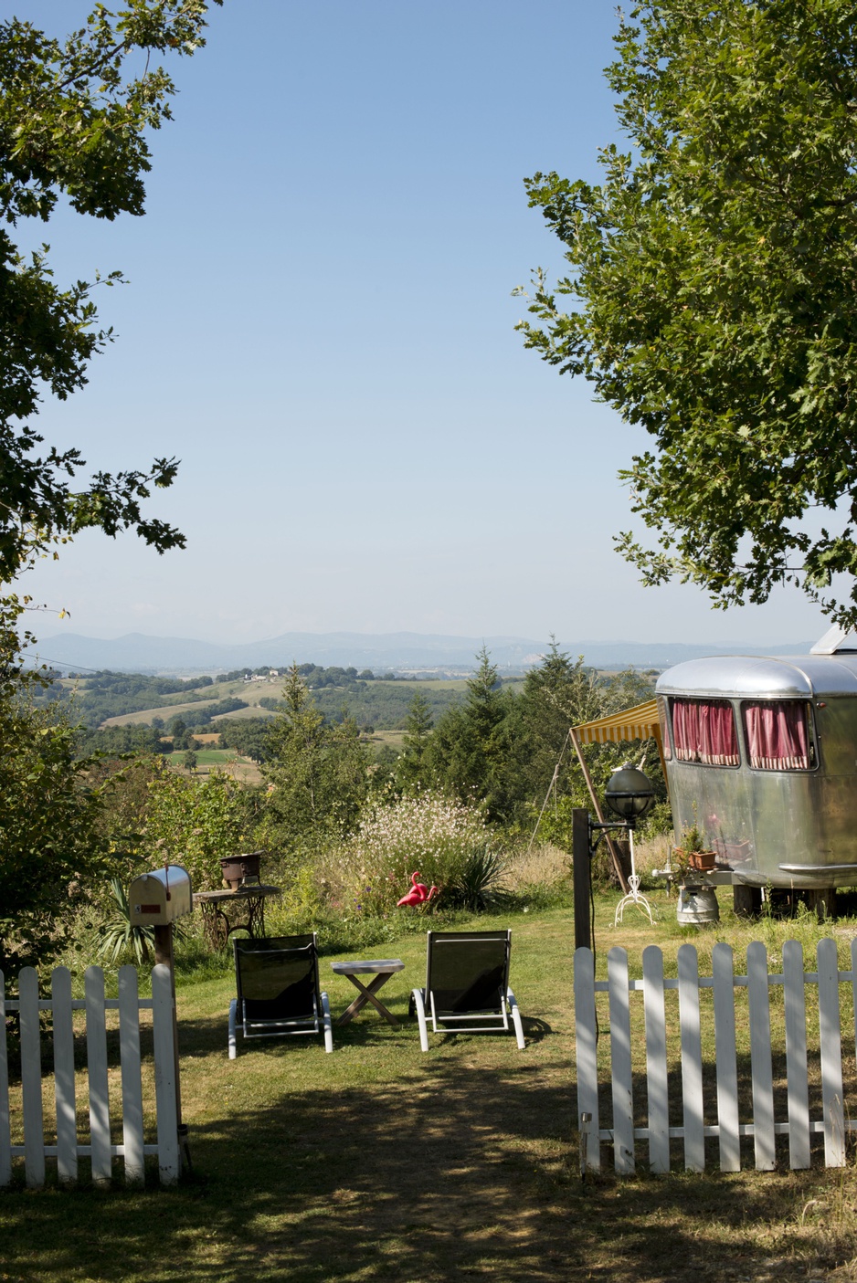 Belrepayre Airstream Retro Trailer Park views