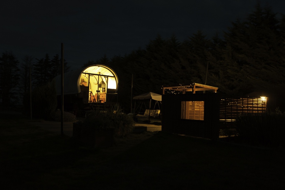 WagonStays wagon at night