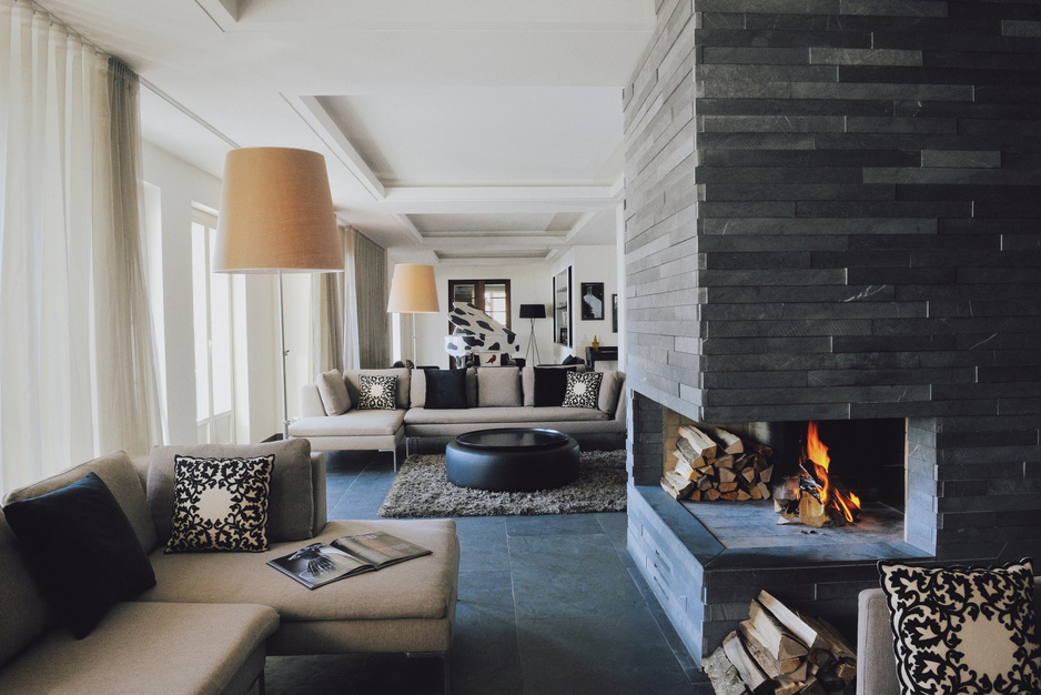 The Cambrian living room with fireplace