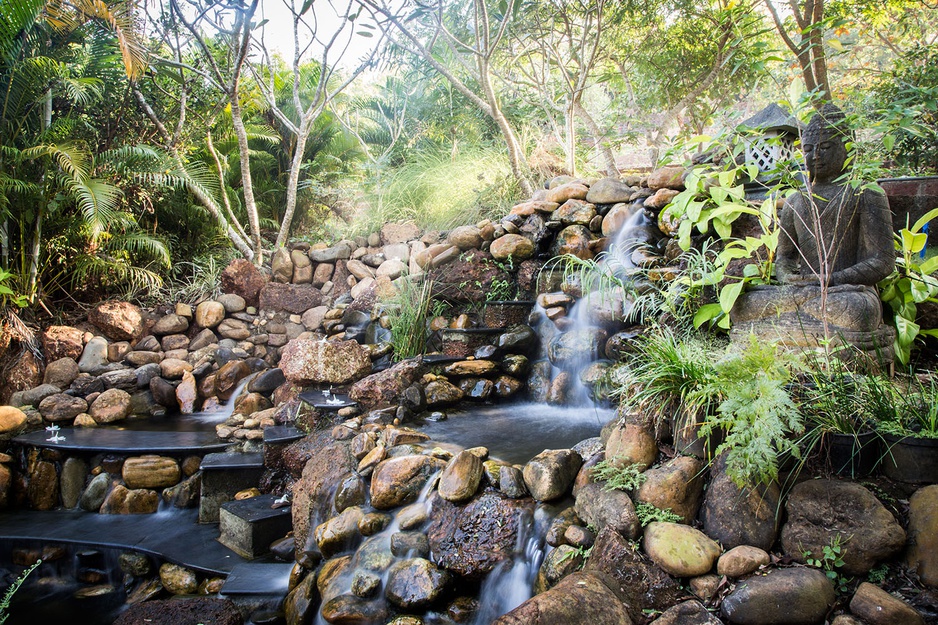 Summertime villa in Goa waterfall