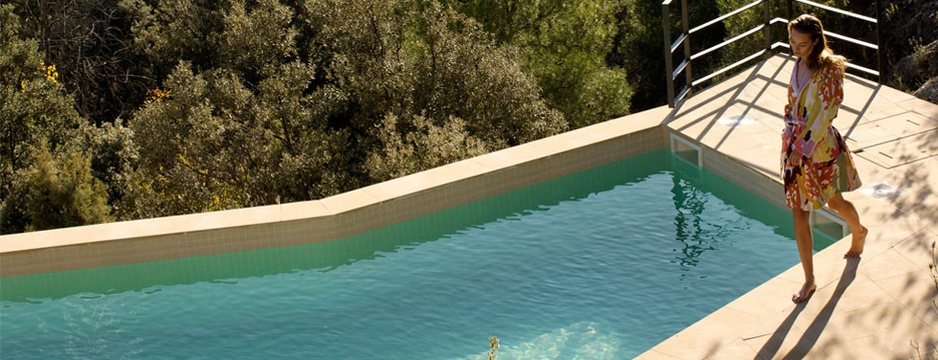 Swimming pool and a model girl