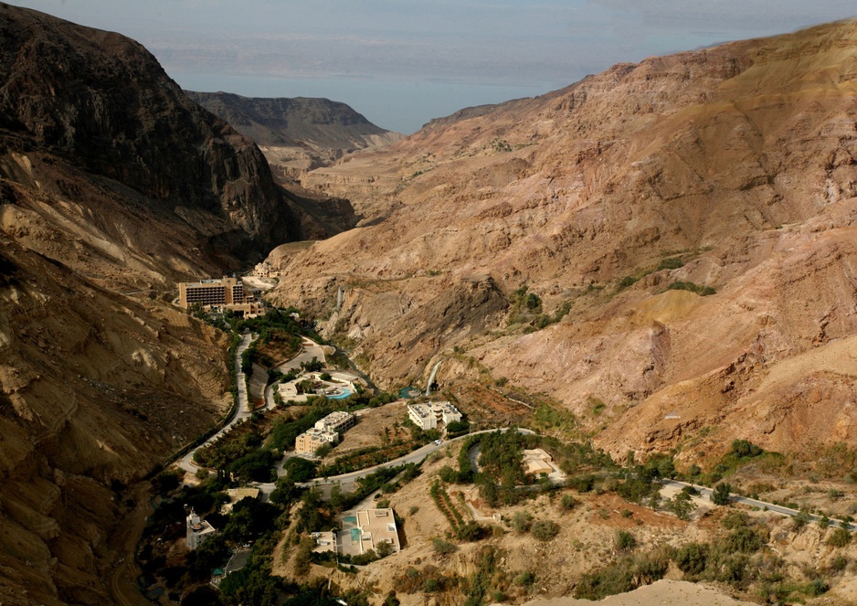 Ma'in Hot Springs in the Jordanian desert valley