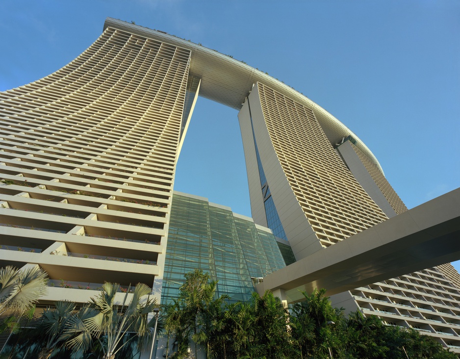 Marina Bay Sands from bottom to up