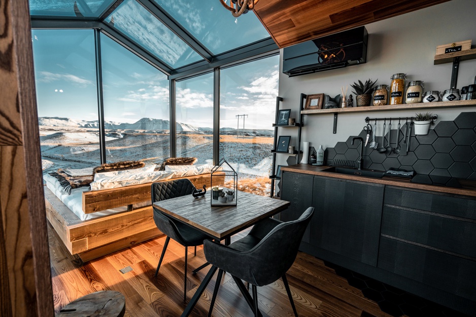 Panorama Glass Lodge Cabin Interior