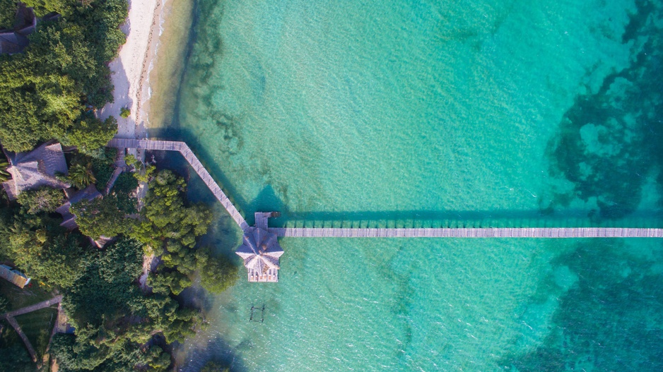 Fundu Lagoon Jetty Aerial View