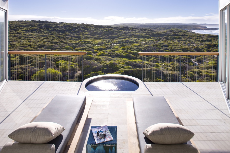 Jacuzzi on the private terrace on the Kangaroo Island