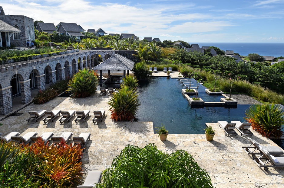 Belle Mont Farm buildings and the swimming pool