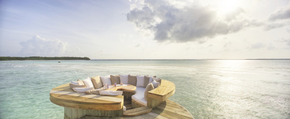 Soneva Jani Maldives panorama seating above the ocean