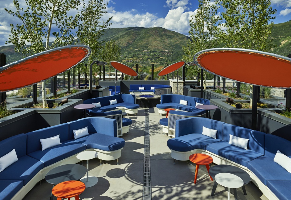 W Aspen Hotel Rooftop Trendy Heat Reflectors