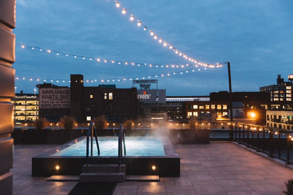 Hewing Hotel Rooftop Terrace Steaming Pool