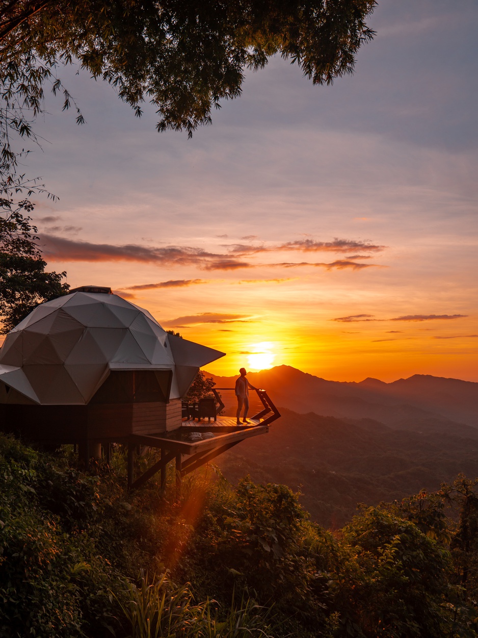 Enjoying The Sunset In Minca At Trekker Glamping