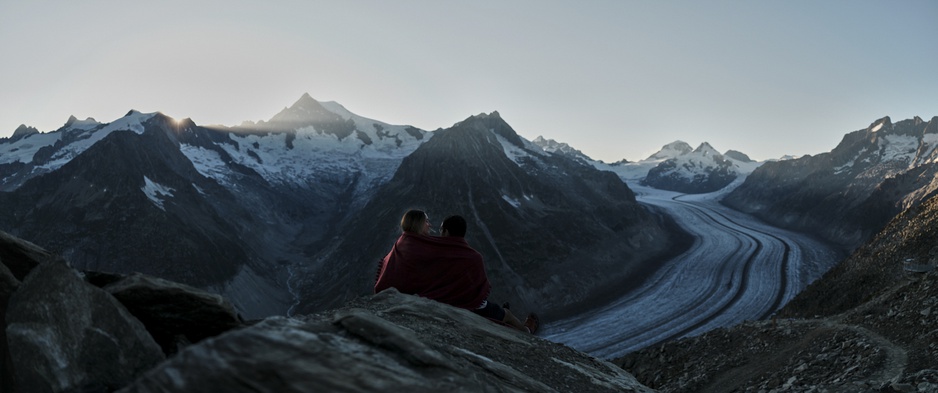 Eggishorn Mountain Panorama - Romantic Setting