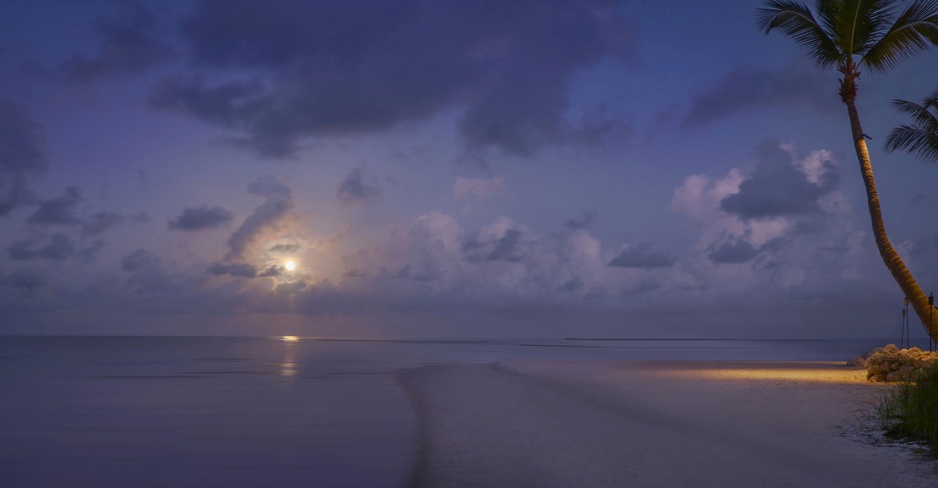 Little Palm Island Resort Beach At Night