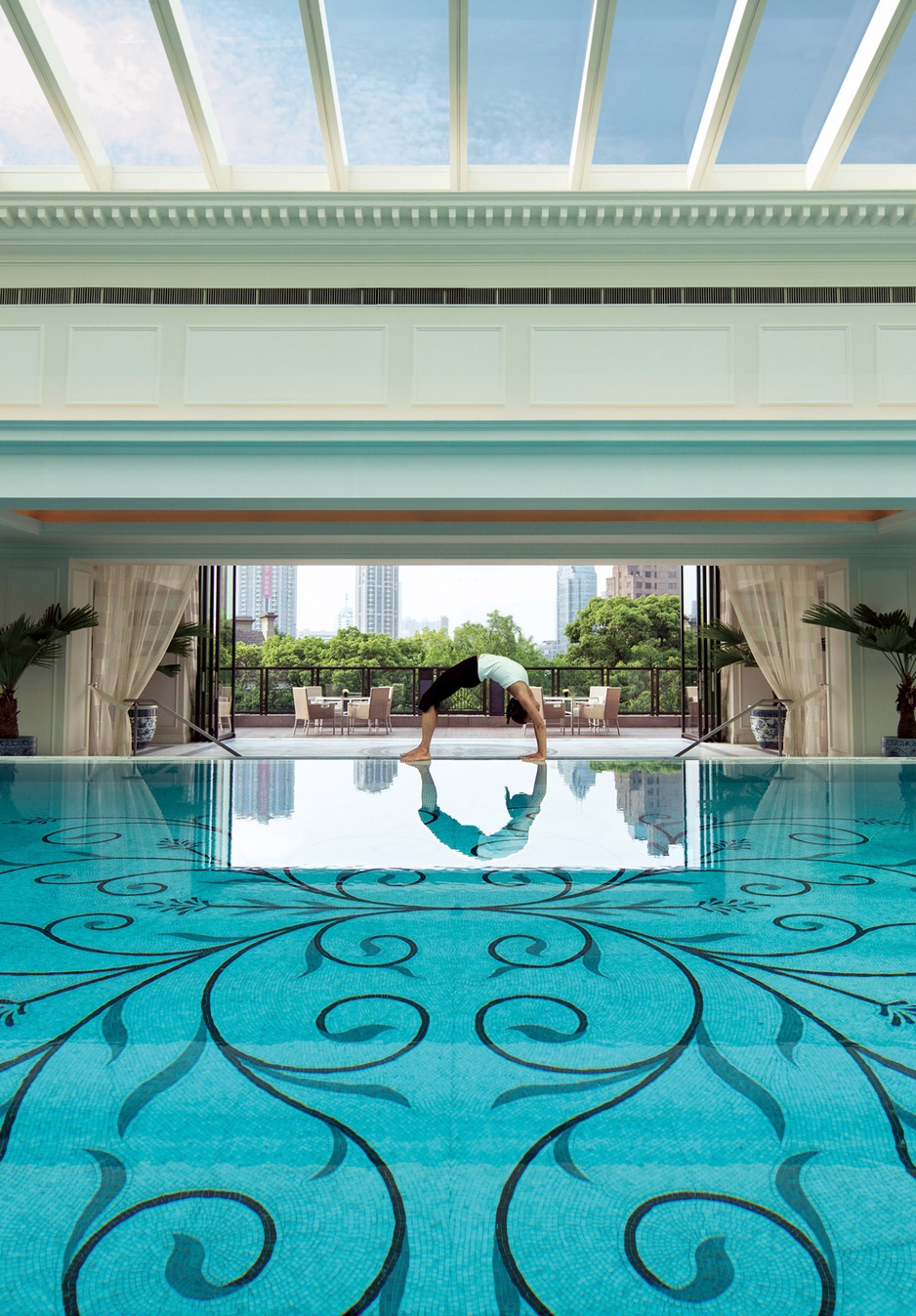 Yoga at the pool