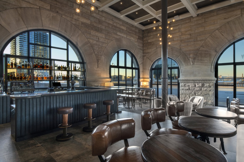 The Union Station Nashville Yards Hotel Stationairy Restaurant Arched Windows City Panorama