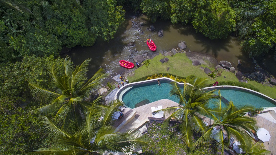 Riverside pool by Ayung river