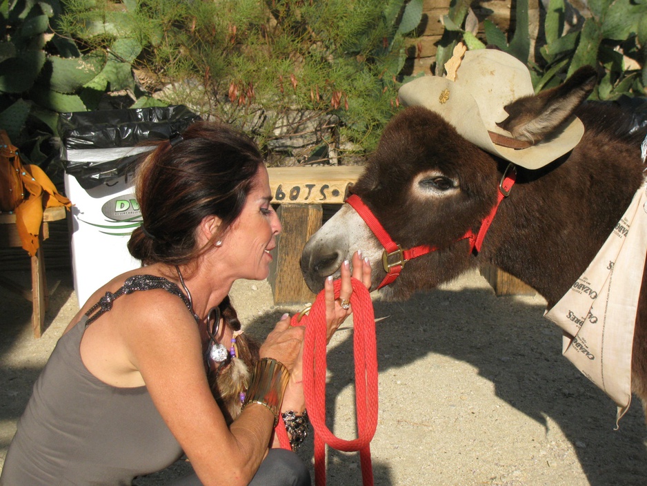 Genuine Draft Horse Ranch woman with a pony