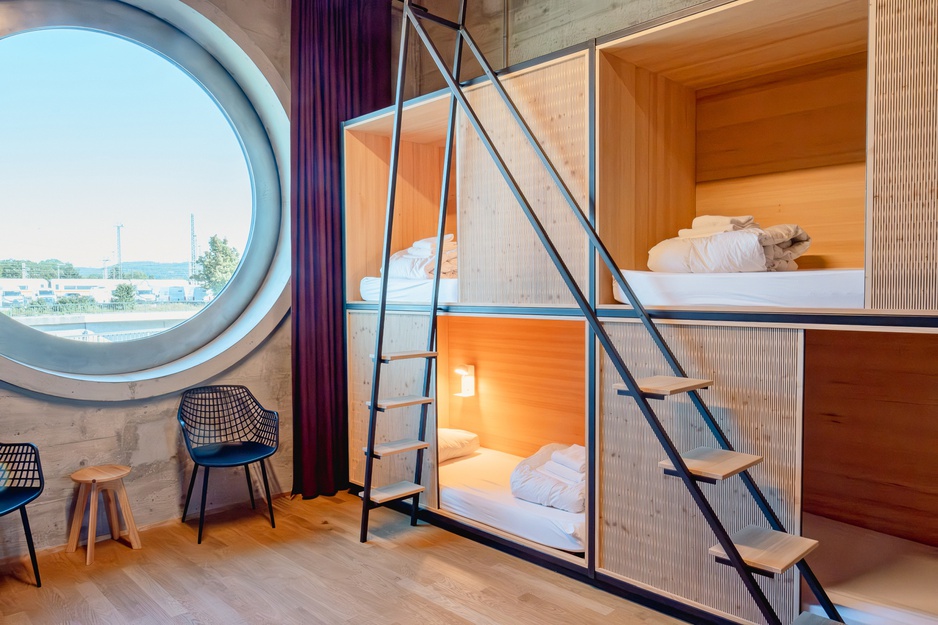 Silo Design & Boutique Hostel Basel Dorm With Rounded Window