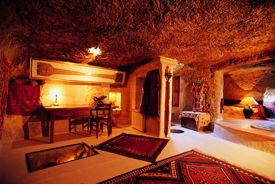 Cave hotel room