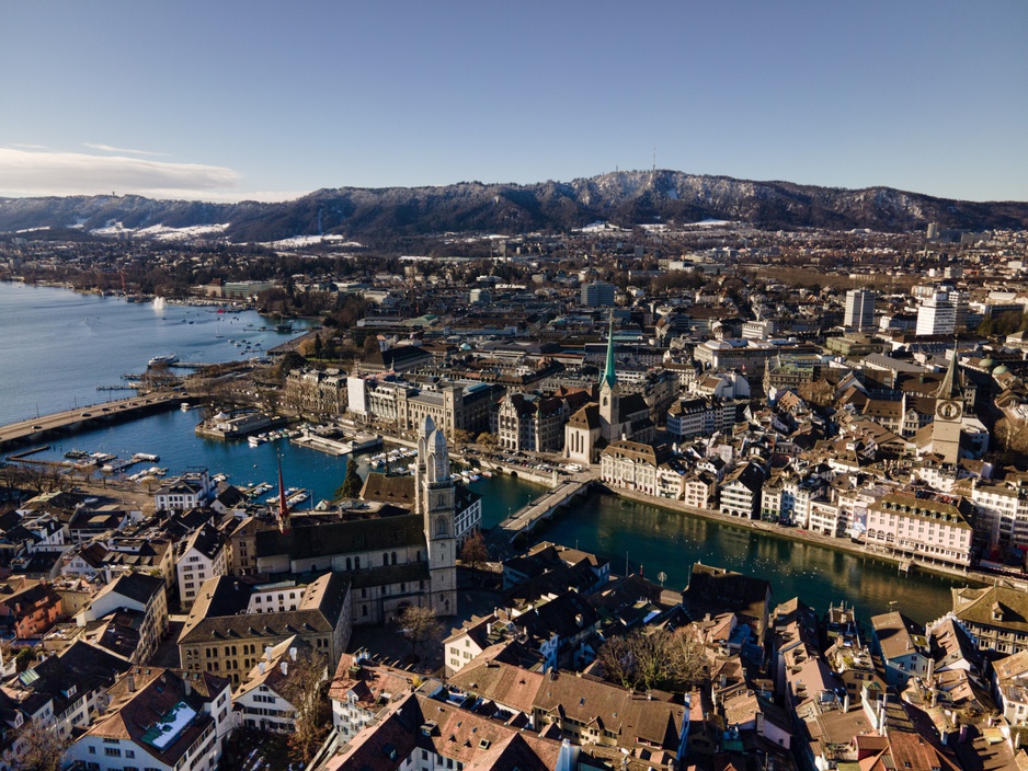 Zürich Old Town Aerial