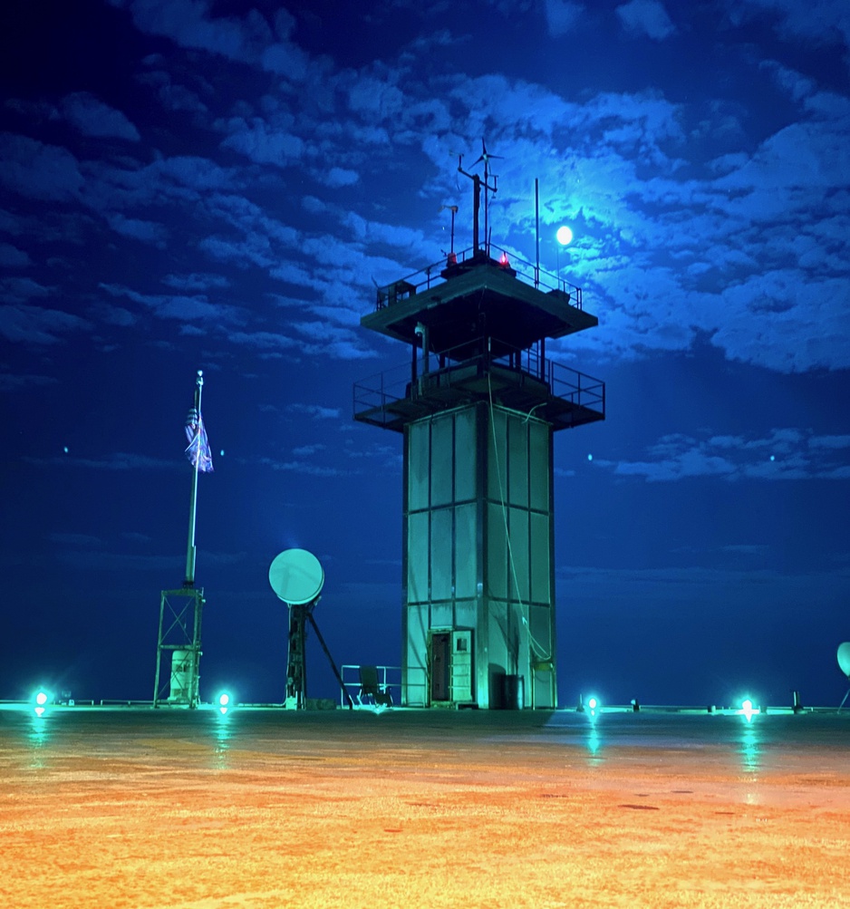 Frying Pan Hotel Helipad At Night