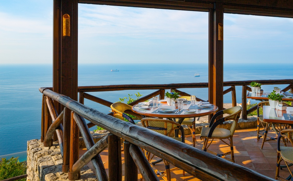 The Monastero Santa Rosa Hotel Dining Terrace