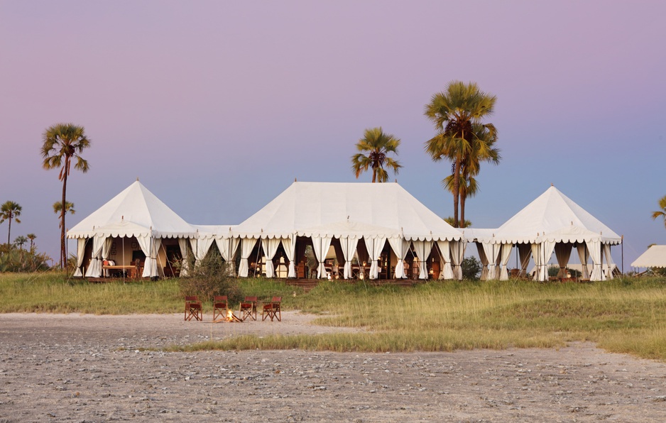 San Camp Main Tents Sun Set