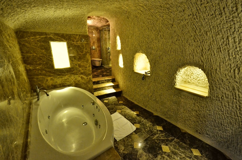 Cappadocia Cave Suites bathroom with jacuzzi