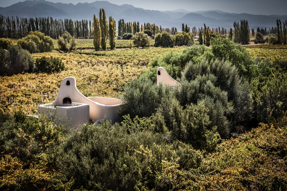 Cavas Wine Lodge Pueblo-Style Villas With Andes In The Background