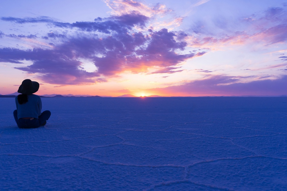 Sunset at the Uyuni Salt Flat