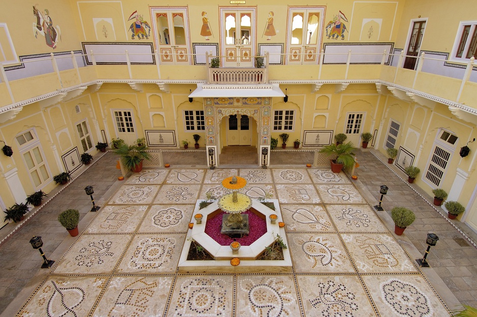 The Raj Palace courtyard