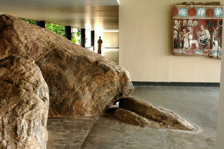 Heritance Kandalama Hotel corridor with rocks