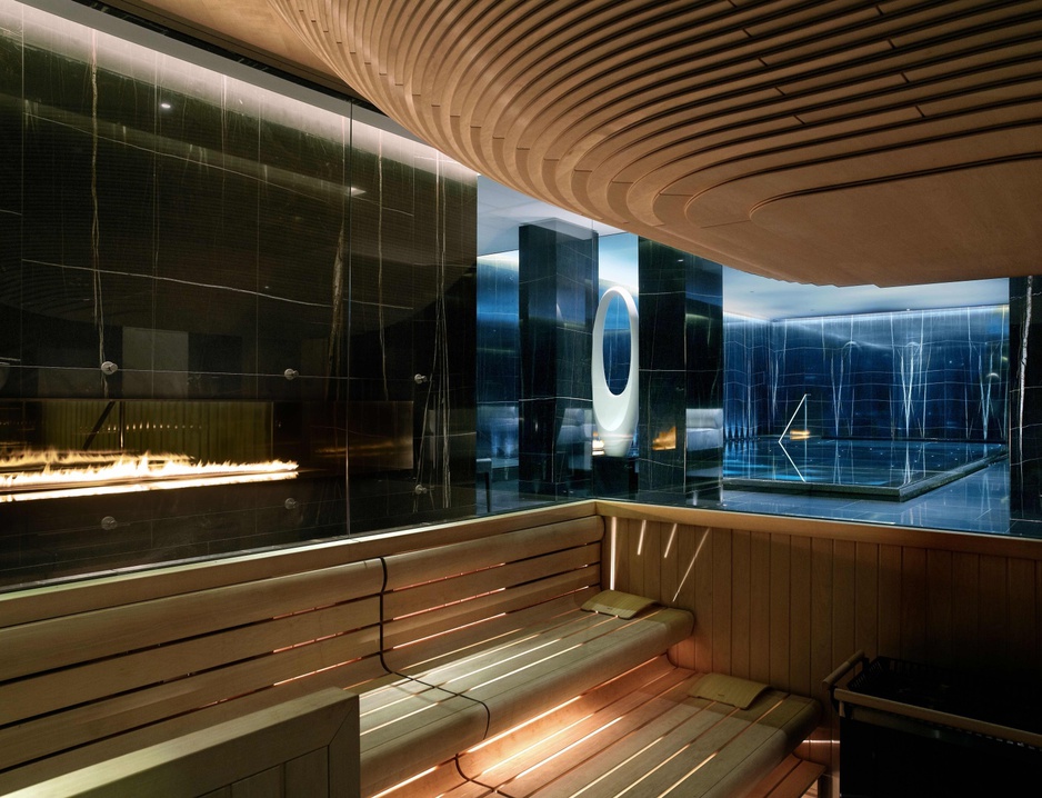 ESPA Life Spa sauna at Corinthia Hotel London