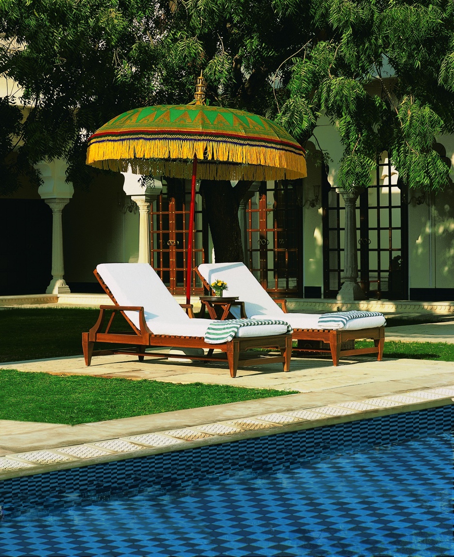 The Oberoi Vanyavilas pool umbrella