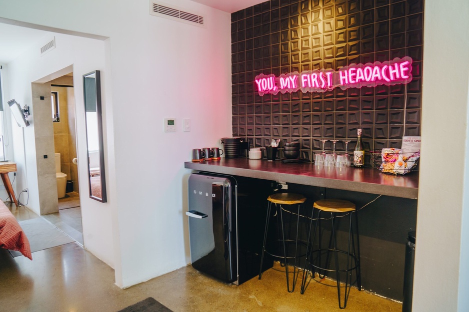 The Pink Hotel Coolangatta King Suite Minibar