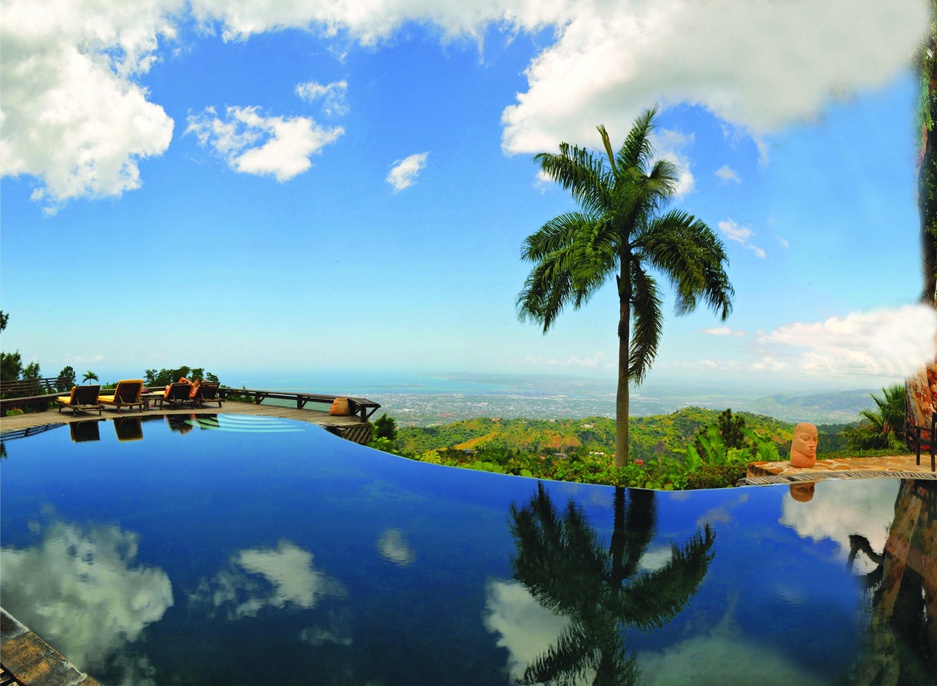 Strawberry Hill swimming pool with views