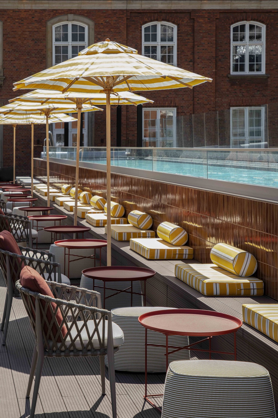 Villa Copenhagen Pool Area With Parasols