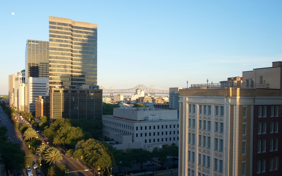 New Orleans skyline view from the Le Pavillon Hotel