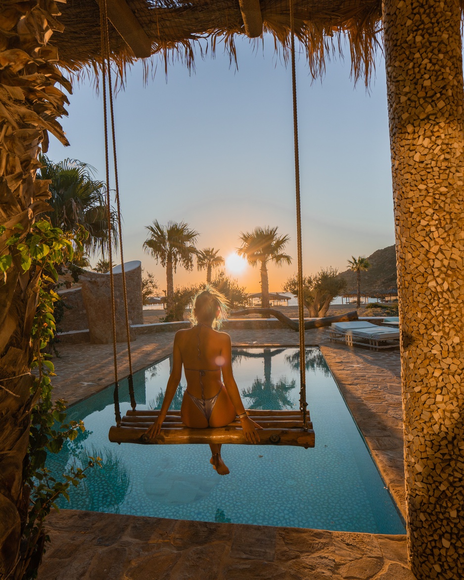 Calilo Swing With A Model At Sunset