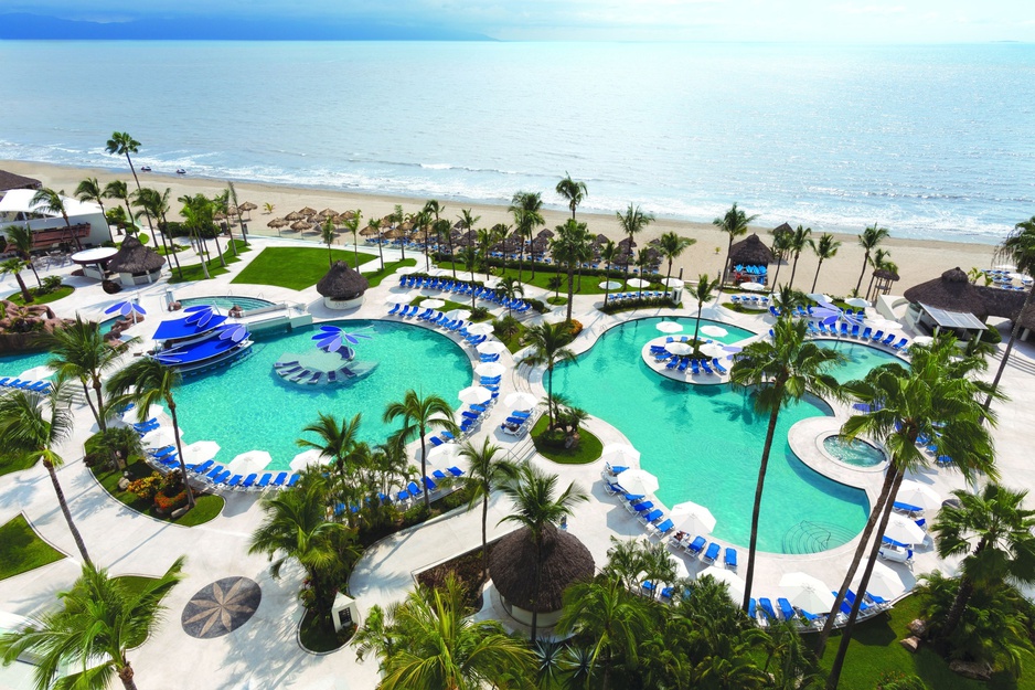 Hard Rock Hotel Vallarta pools and the ocean beach