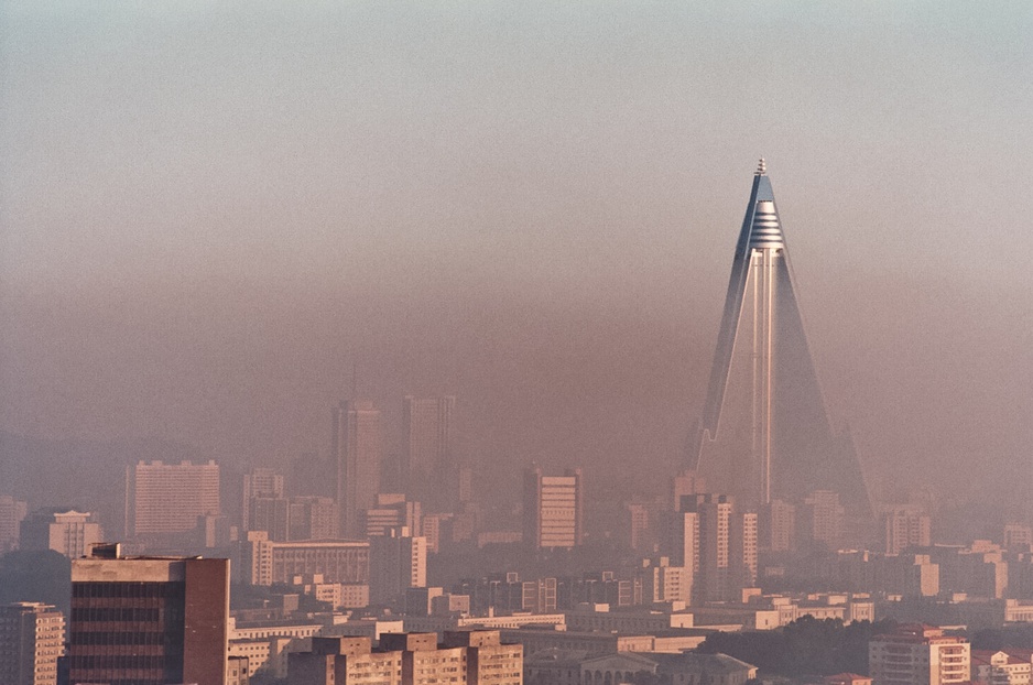 Pyongyang skyline with Ryugyong Tower