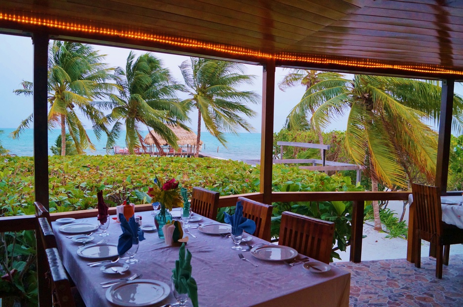 St. George's Caye Resort Dining Porch with Ocean View